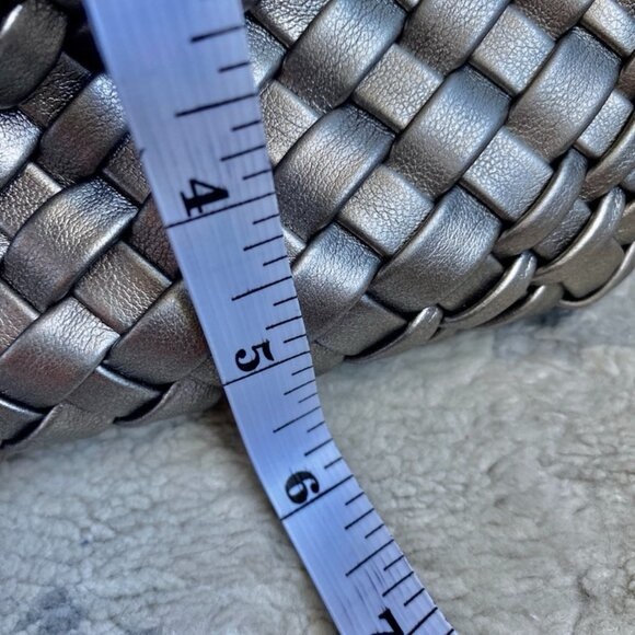 Silver Braided Vegan Leather Crossbody Bag - Picture 9 of 10